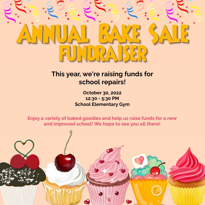 Bake Sale Fundraiser Template | PosterMyWall
