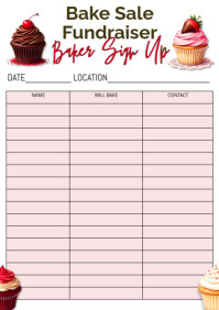 Weiß Bake Sale Fundraiser A4 Template