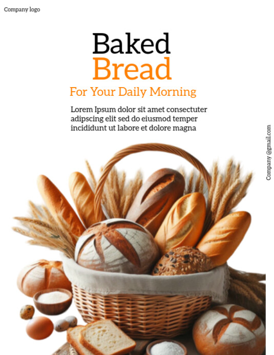 Baked bakery items for sale Flyer (US Letter) template