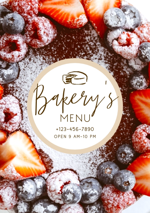 Bakery's Menu Template A4