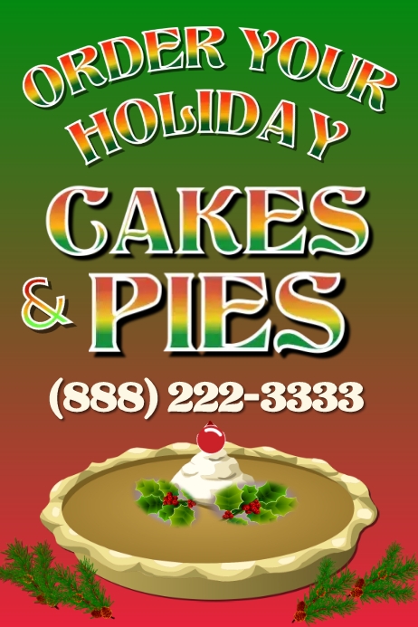 Copy of Cakes & pies | PosterMyWall