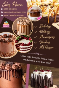 BAKERY CAKES BAKERS CHEF'S FLYER AD Poster template