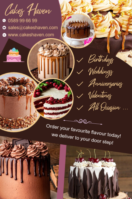 BAKERY CAKES BAKERS CHEF'S FLYER AD Plakat template