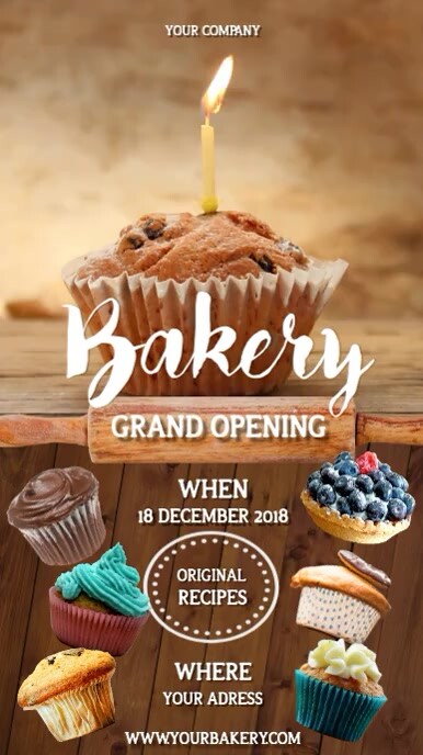 Bakery Grand Opening Portrait Video Template | PosterMyWall
