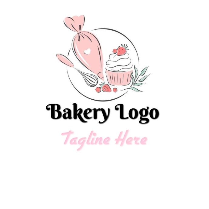 pastel pink bakery and cakes nice logo design for... Bakery Logo Template | PosterMyWall