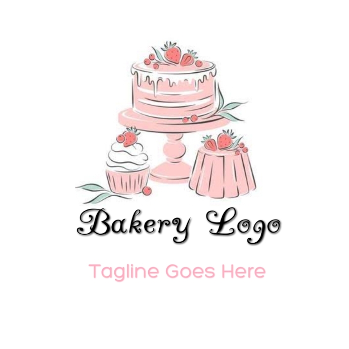 pastel pink bakery and cakes nice logo design for... Bakery Logo Template | PosterMyWall