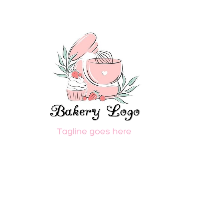 pastel pink bakery and cakes nice logo design for... Copy of Bakery Logo | PosterMyWall