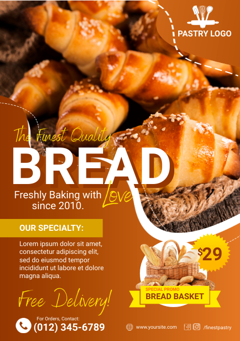 Flyer Pastery Bakery/Pastry/Bread Flyer Template | PosterMyWall