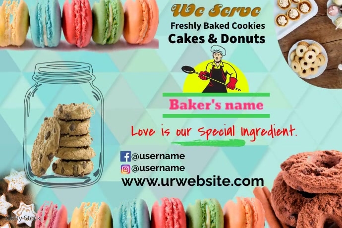 Baking, Cokiees Store, Order Now,Food Affiche template