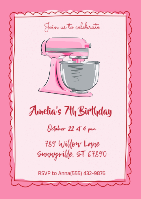 Baking Birthday Party Invitation Template | PosterMyWall