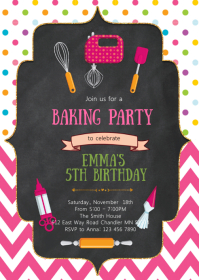 16 980 Baking Birthday Invitation Customizable Design Templates Postermywall