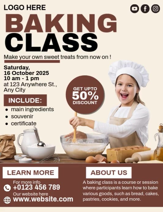 Baking Class Flyer (US Letter) template