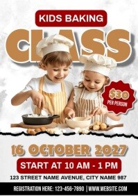Hvid Kids Baking Class A4 Template