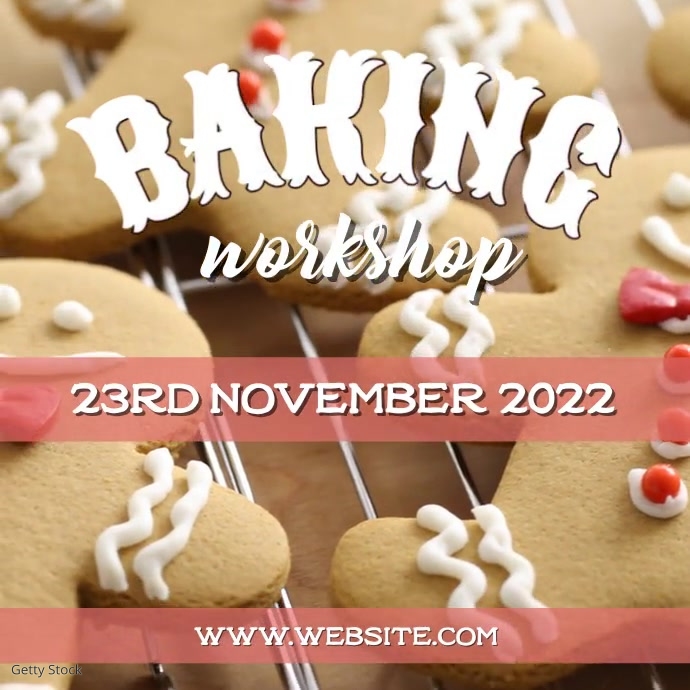 Christmas baking workshop instagram video post Square (1:1) template