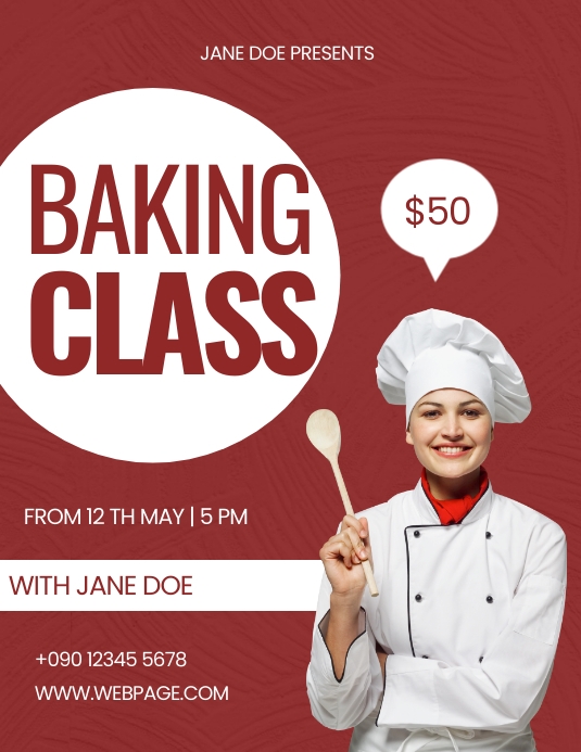 BAKING CLASS FLYER Template | PosterMyWall