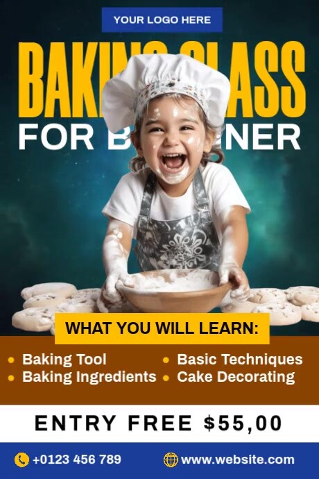 Baking Class For Beginner Template | PosterMyWall
