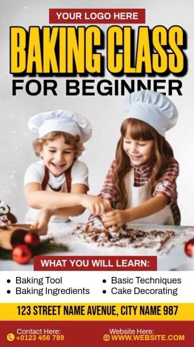 Baking Course Templets Baking Class Template | PosterMyWall