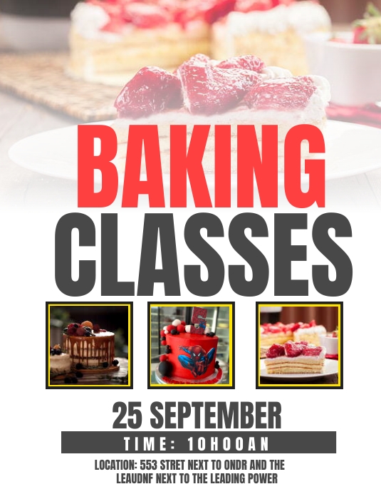 baking classes Flyer (US Letter) template