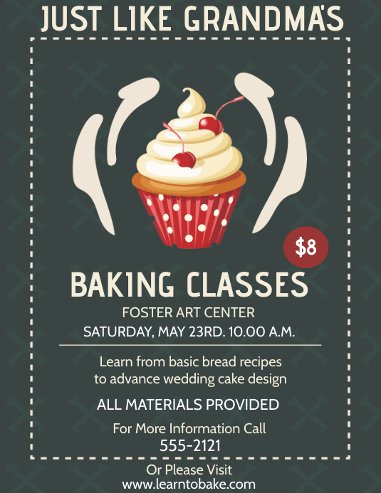 Baking Course Templets BAKING CLASSES Template | PosterMyWall