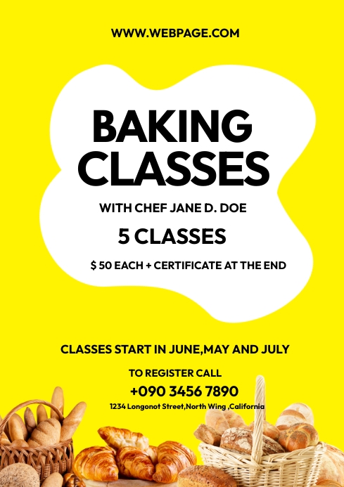 Baking Course Templets BAKING CLASSES FLYER Template | PosterMyWall