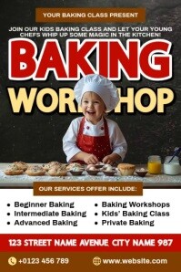 Kids Baking Class Posters Template | PosterMyWall
