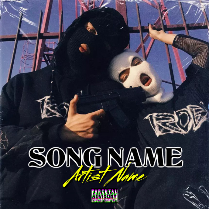 Plantilla de balaclava mask cover music trap mixtape rap | PosterMyWall