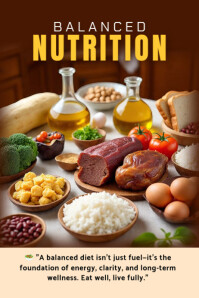 Balanced diet Poster template