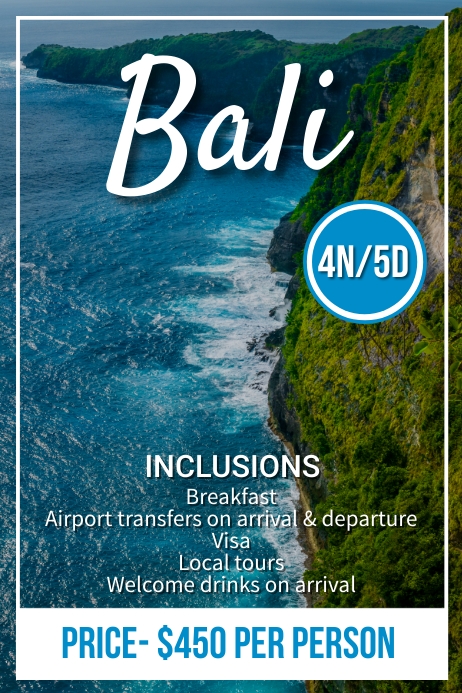 Bali Travel post Template | PosterMyWall