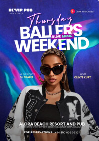Baller Weekend Party Design Template A4
