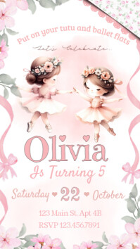 ballerina invitation Instagram Story template
