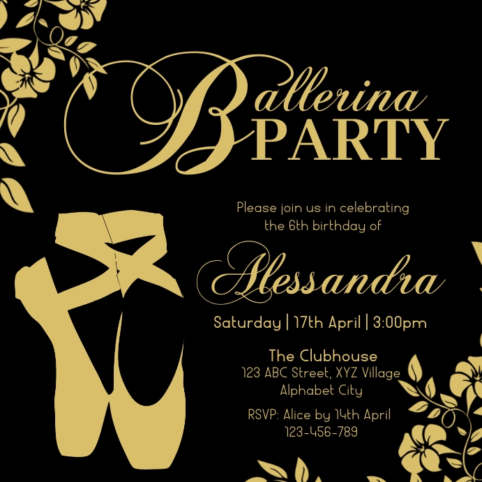 Modele Invitation Ballerine Postermywall