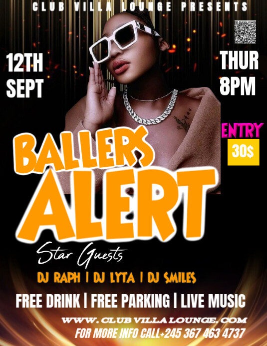 Ballers alert party flyer Template | PosterMyWall