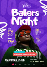 Ballers Night Party Design Template A4