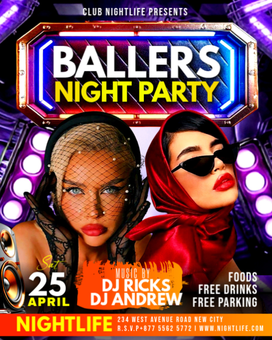 Modèle Ballers Night Party nightclub music dj luxurty vip event ...
