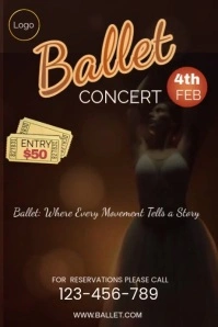 Ballet concert dance Cartaz template