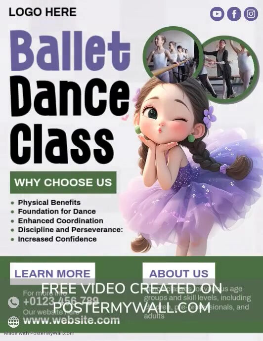 Ballet Dance Class Folheto (US Letter) template