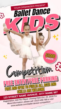 White Ballet Dance Competition Instagram Reel Template