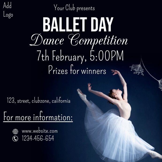 ballet day dance competition instagram post Template | PosterMyWall