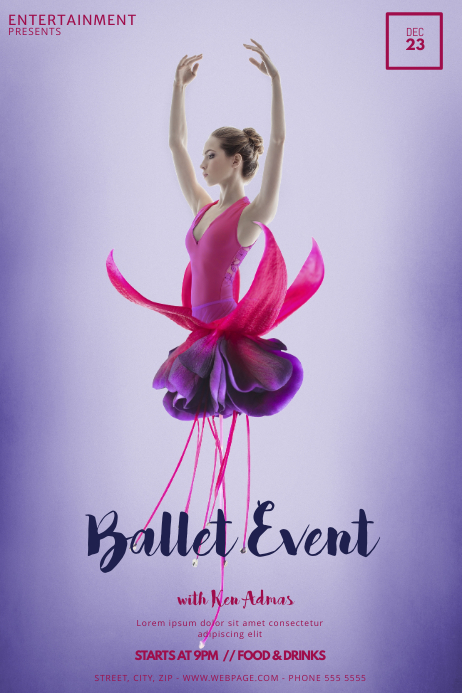 Ballet Event Program Ballet Event Flyer Template for Ballet | PosterMyWall
