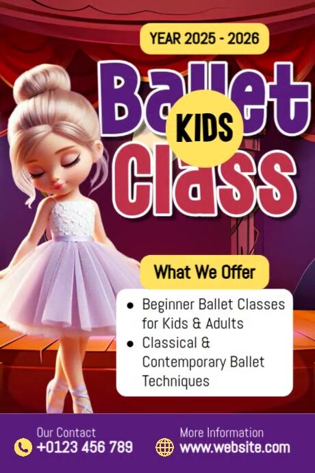 Ballet Kids Class 海报 template