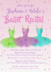Ballet Recital Invitation A6 template