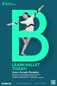 Ballet School Class Enrollment Flyer Template Poster