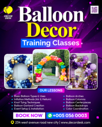 Balloon Decor Training balon arch decoration ballon classes baloon art lessons advertisement online Instagram Portrait template