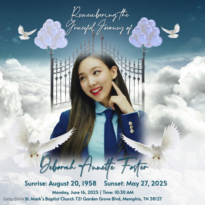 Balloon Release Funeral Flyer Memorial Flyer Instagram Post template
