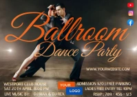 Ballroom dance Party postcard template