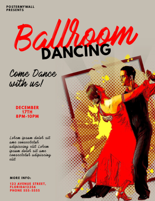 Dancing Flyers Ballroom Dancing Flyer Design Template | PosterMyWall