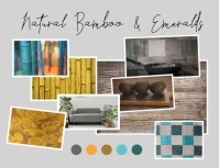 Bamboo and Emerald Colors Mood Board design Flyer (US Letter) template