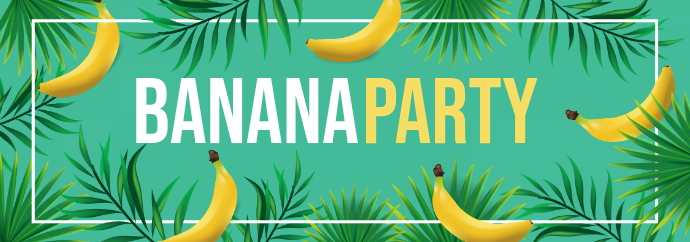 Banana Party Aesthetic Tumblr Header Design template