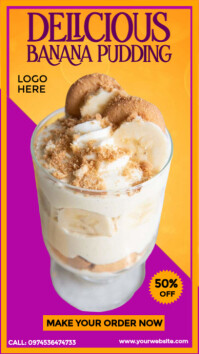 Banana Pudding Lovers Month Instagram Story template