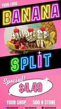 BANANA SPLIT SPECIAL Ekran reklamowy (9:16) template